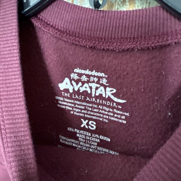 Avatar The Last Airbender Group Portrait Aang, Burgundy Sweater, Womens Size XS - Picture 6 of 7